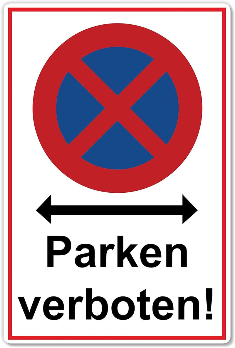 5 Stück XXL Absolutes halteverbot Schild 30 x 40 cm parken verboten aus stabiler PVC Hartschaumplatt