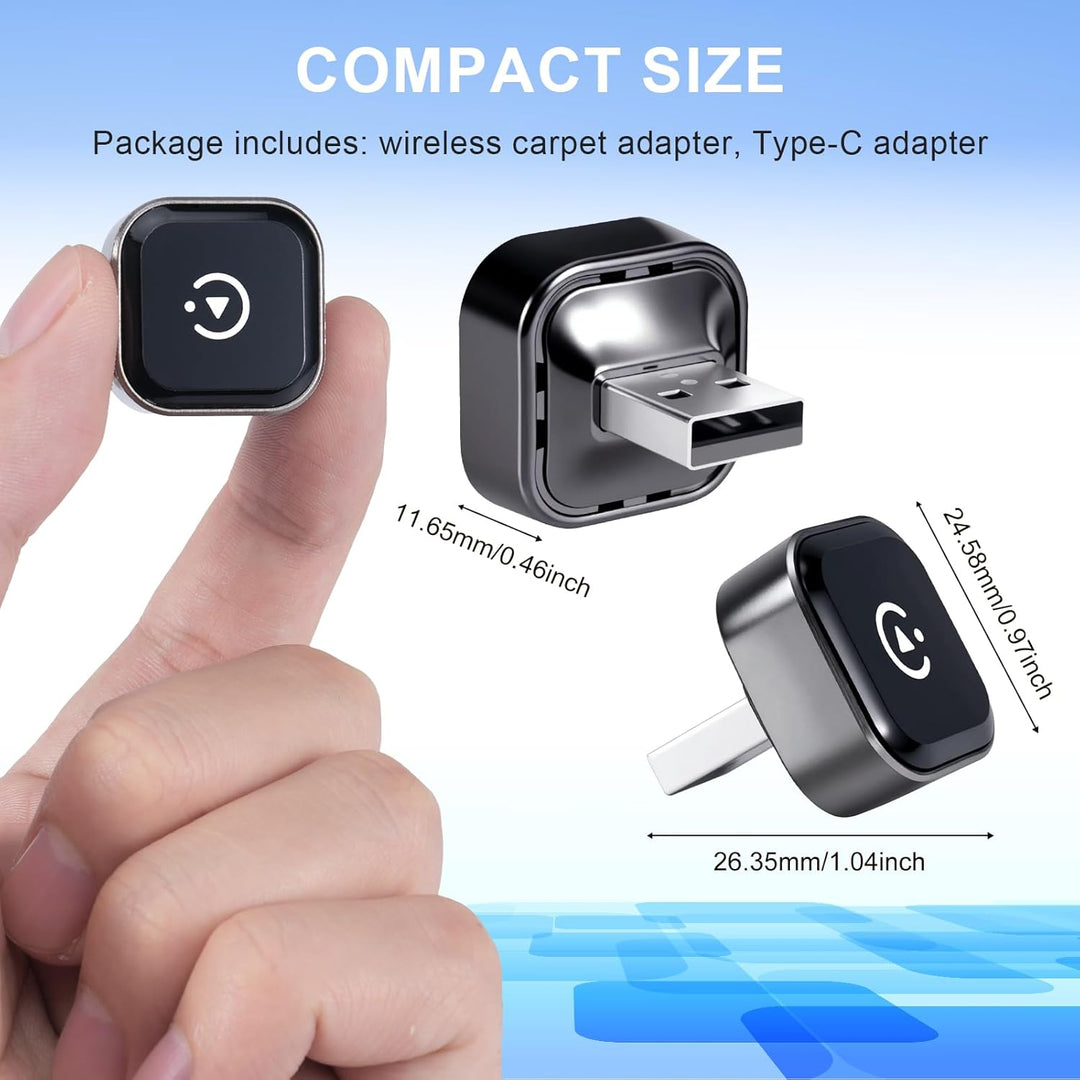 Mini USB Wireless CarPlay Adapter for iPhone & Wireless Android Auto 2-in-1 Adapter | Convert Wired