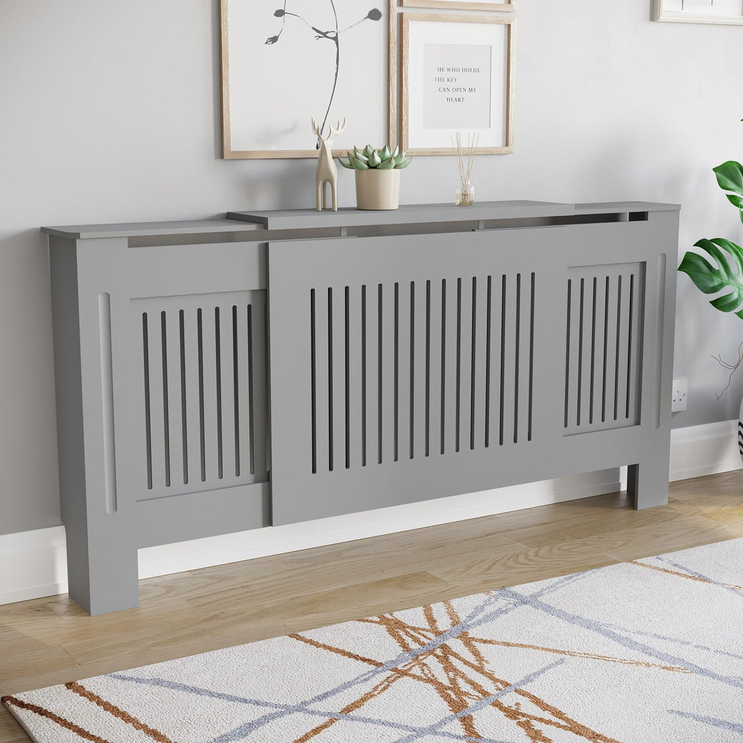 Vida Designs heizkörperabdeckung, Holzwerkstoff, Grau, Einstellbar Grau Einstellbar, Grau Einstellba