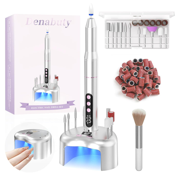 Nagelfräser Kabellos, Elektrische Nagelfeile Professionelle 2 in 1 Fräser für Gelnägel Acrylnägel mi
