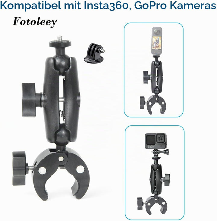 Fotoleey Kamera-Fahrradhalterung, Motorrad-Lenkerhalterung für Insta360 X3/X2/Ace Pro/Ace/One RS, ko