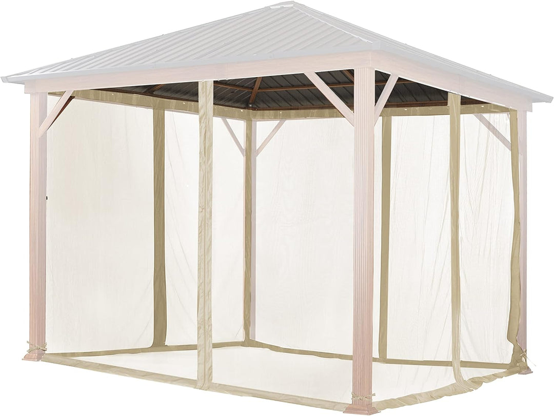 Moskitonetz für Gartenpavillon Forest Superior 3x3 m - Polyester - Insektengitter inkl. Haken, mit R
