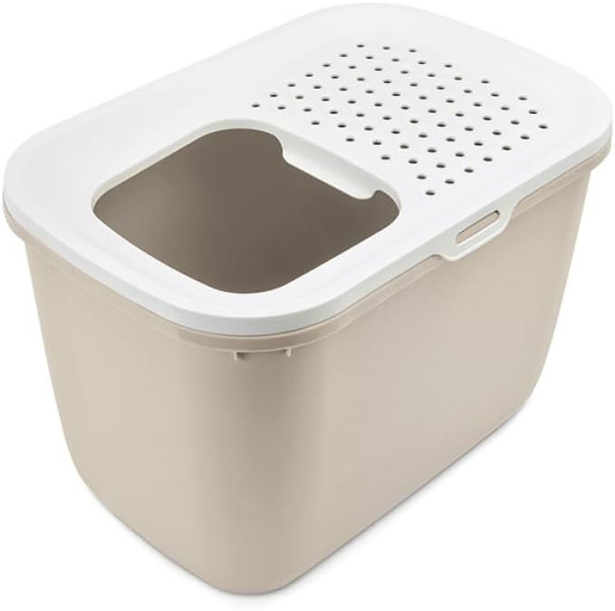 SAVIC Katzentoilette Hop In mit Einstieg von oben beige-weiss