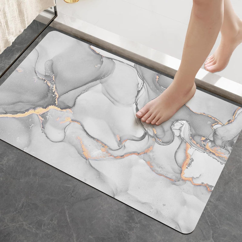 DEXI Badematte rutschfest 43 x 110 cm, Super Absorbierende Badezimmerteppich, schnelltrocknende Badv