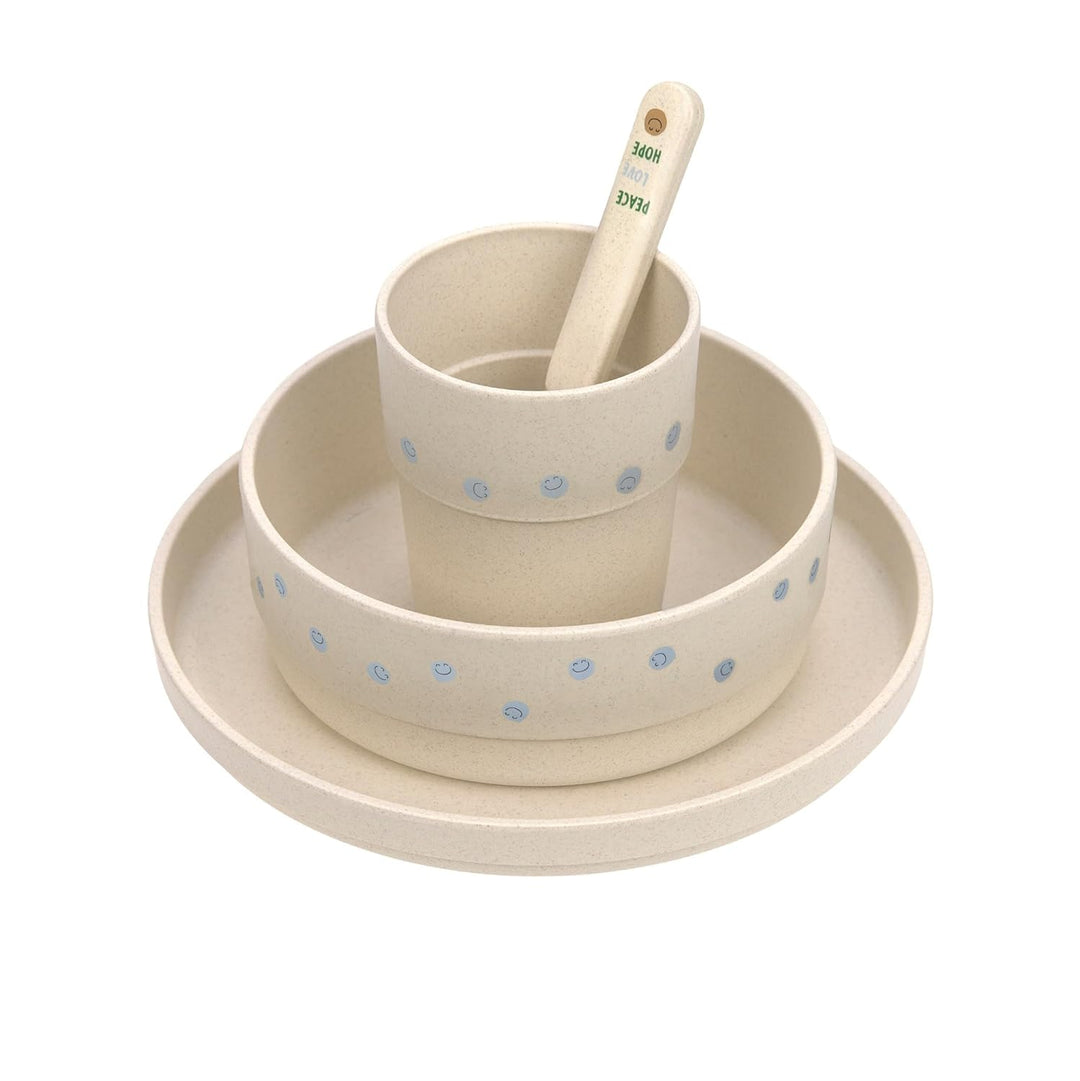 LÄSSIG Kindergeschirr Set (Teller, Becher, Schälchen, Löffel) BPA-frei, für Spülmaschine und Mikrowe