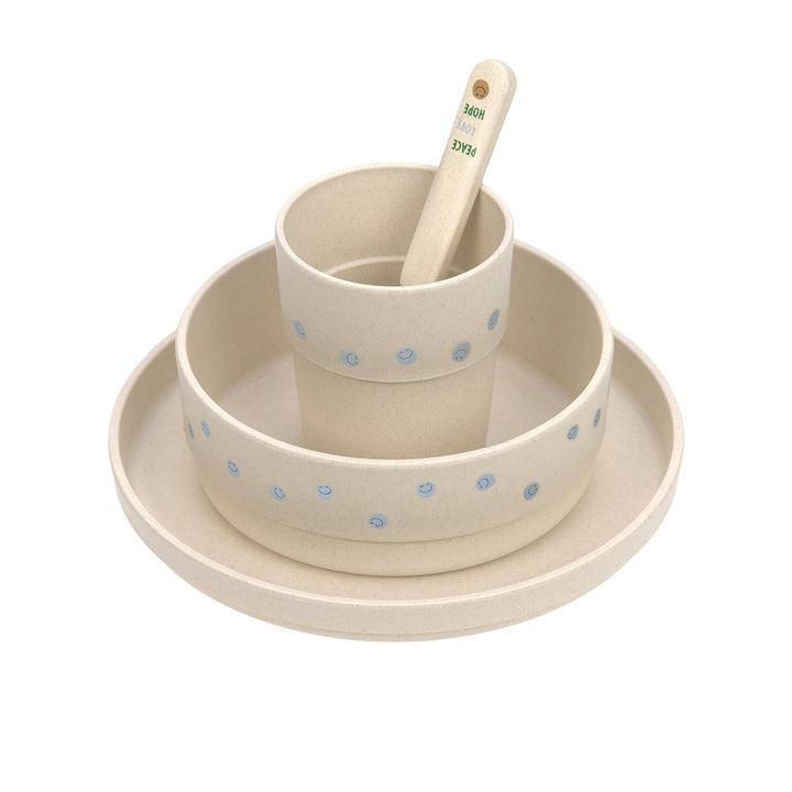LÄSSIG Kindergeschirr Set (Teller, Becher, Schälchen, Löffel) BPA-frei, für Spülmaschine und Mikrowe