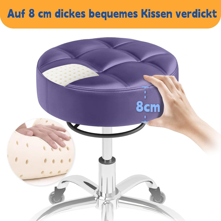 Rollhocker，Hocker höhenverstellbar mit ringheber，Dicker Schaumstoff für weichen Komfort，Stuhl mit Ro
