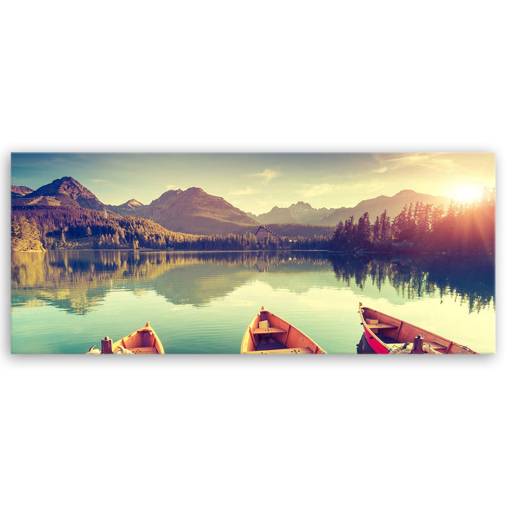 ge Bildet Bild auf Leinwand | Tatra Nationalpark in der Slowakei -sonnenuntergang D in 120x50 cm als