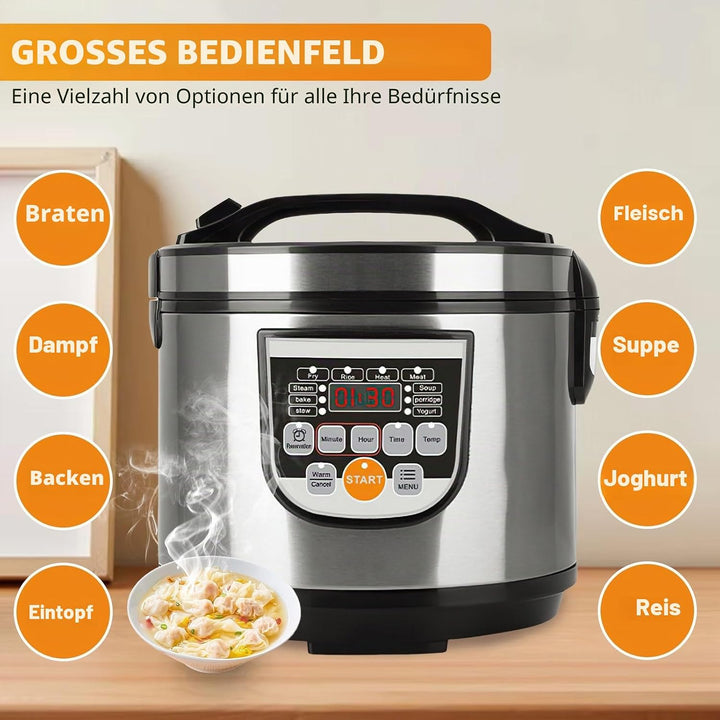 Reiskocher, 5 l, grosses Fassungsvermögen, für 2-10 Personen, multifunktionaler elektrischer Multiko