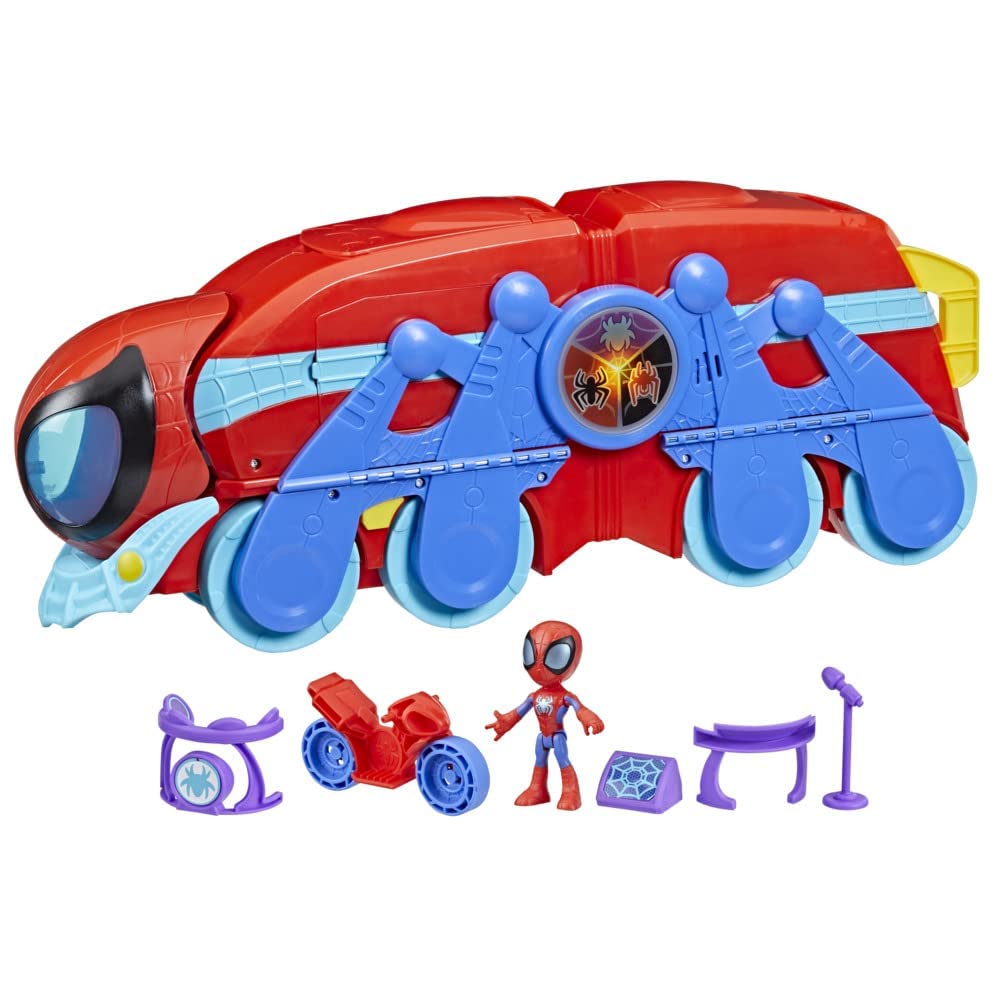 Play-Doh Marvel Spidey and His Amazing Friends 2-in-1 Spider Raupe Hauptquartier Spielset, Vorschuls