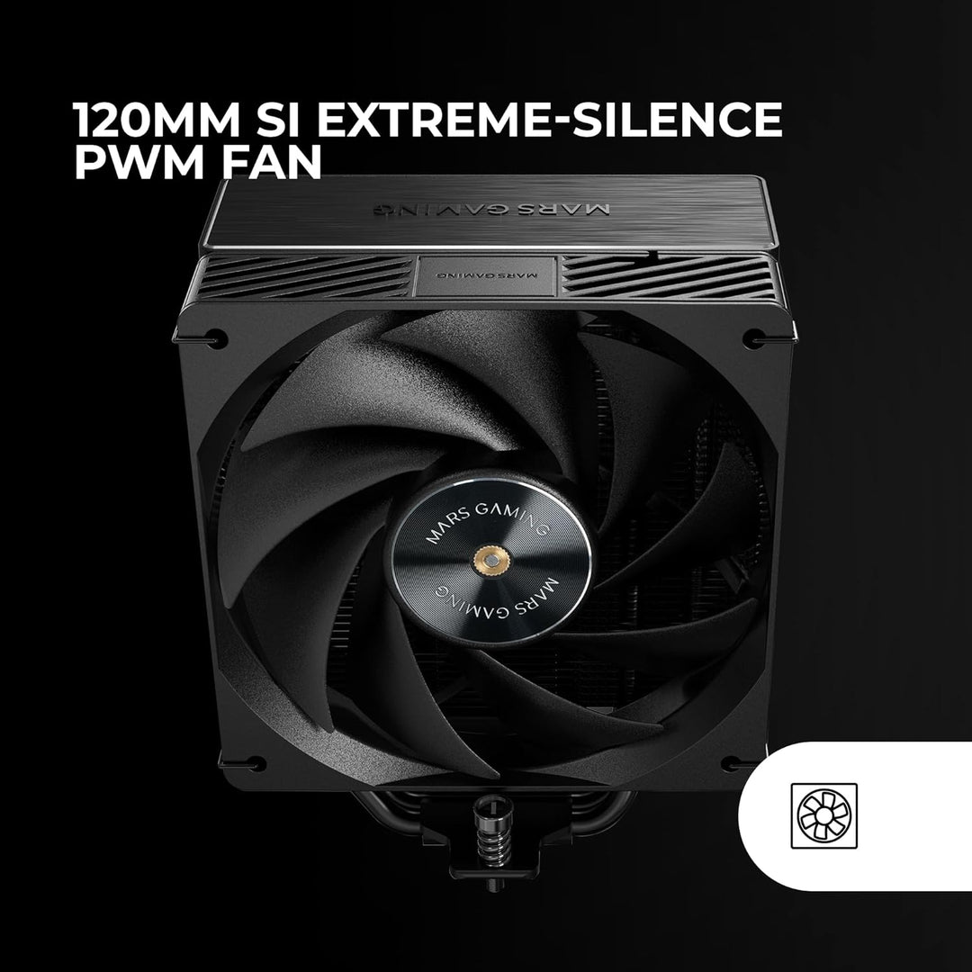 MARS GAMING MCPU-X5, CPU-Kühler 280W TDP, 5x HCT-Heatpipes der Neuen Generation, PWM-Lüfter SI Extre