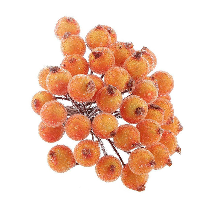 Garneck Kleiner Weihnachtsbeeren Stechpalmen Künstliche Blumendekoration 200 Stück Orange Mattiertes