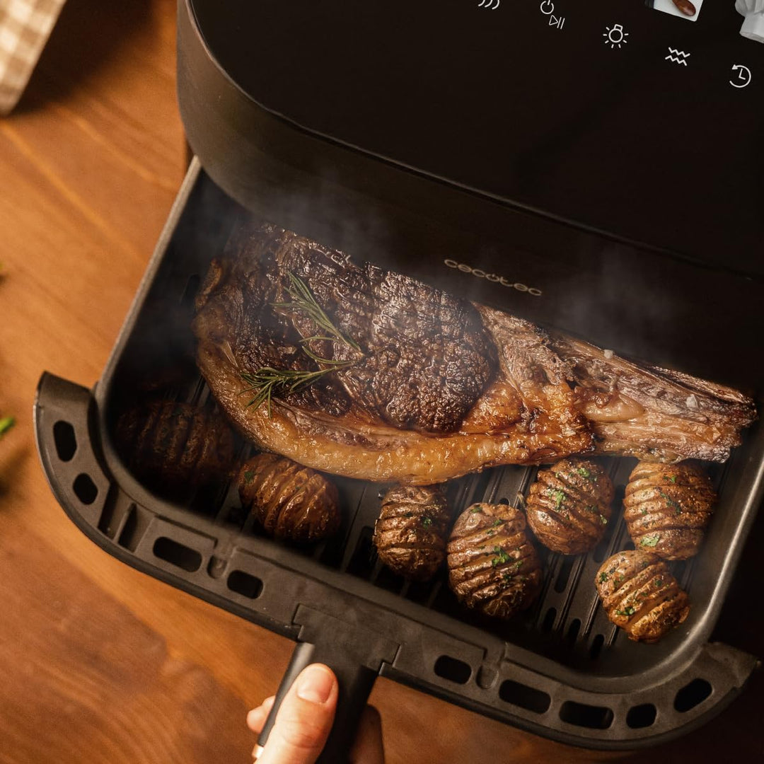 Cecotec Heissluftfritteuse ohne Öl - 4,5L - Grill - Doppelwiderstand - Integrierter Smoker - Air Fry
