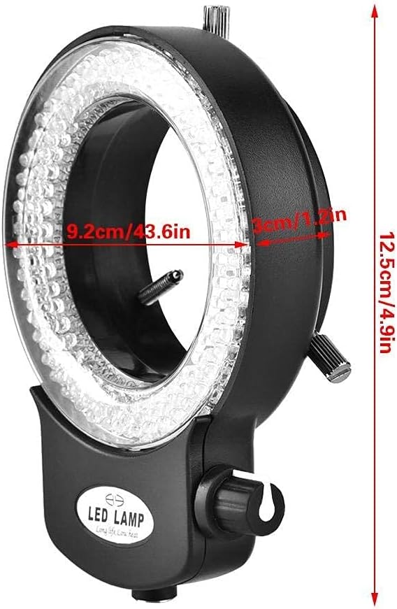 LED Ringlicht, LED Kamera Ring, Optische Ringleuchte Mikroskop Kamera mit 144 LED Perlen Lichtquelle