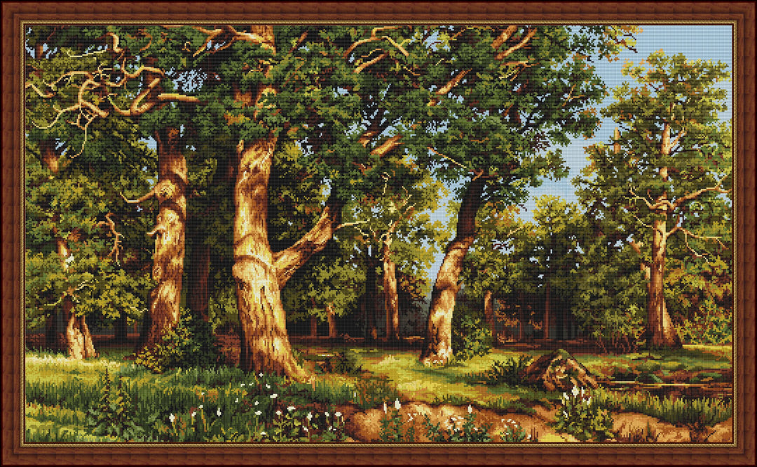 Luca-S LG476 Wandteppich, Motiv Chênaie d'Après II. Shishkin, Masse: 32 x 50,5 cm