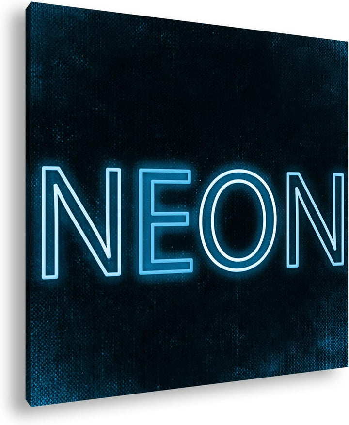 deyoli NEON Schriftzug Format: 70x70 Effekt: Monocrome Blau als Leinwandbild, Motiv fertig gerahmt a