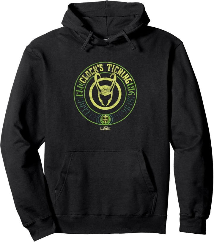 Marvel Loki Clock's Ticking Logo Pullover Hoodie