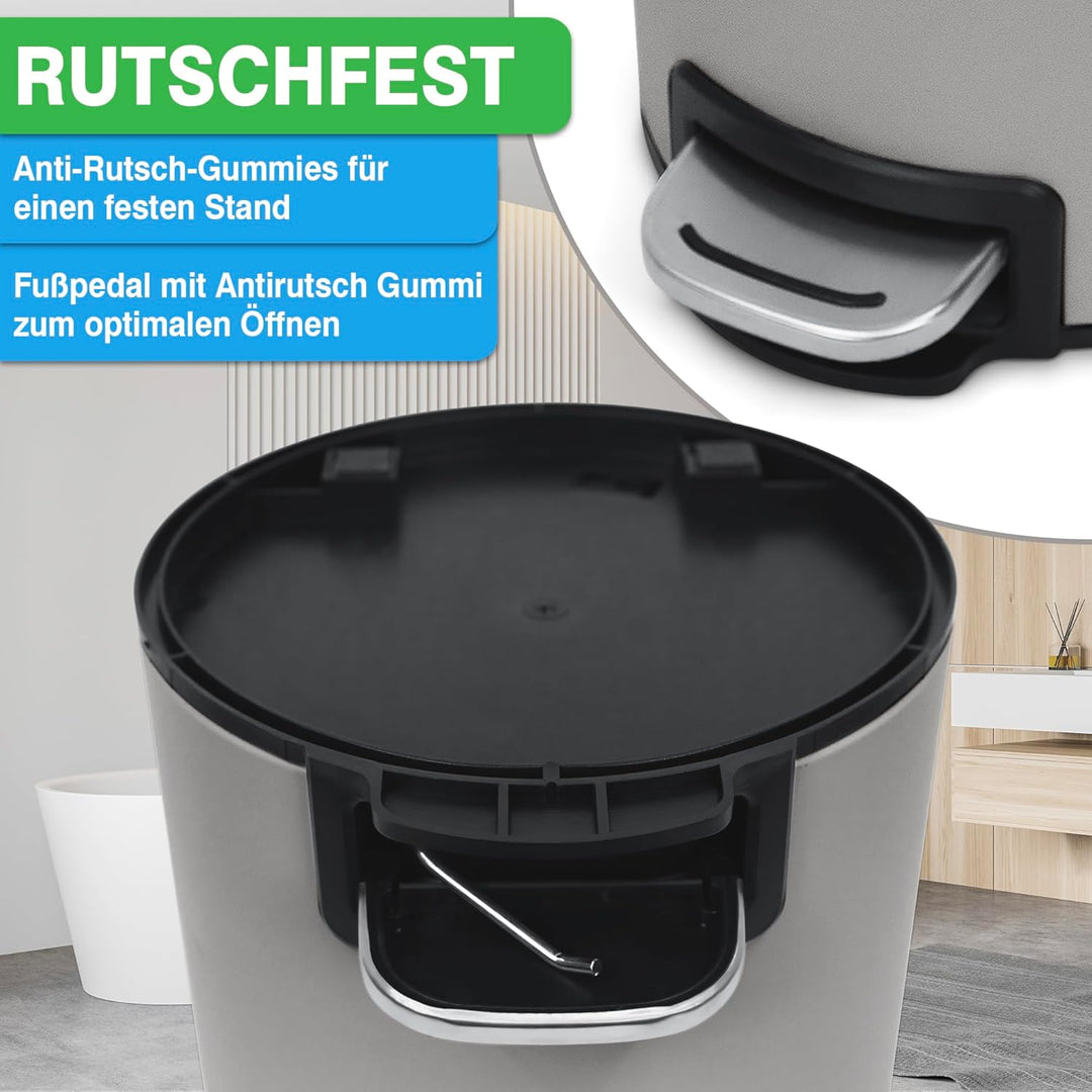 YourCasa Mülleimer Bad [5L] aus Edelstahl für Badezimmer [Softclose] - Badmülleimer Klein - Kosmetik