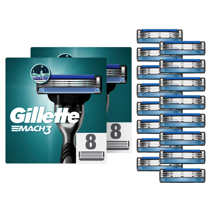 Gillette Mach3 Rasierklingen für Männer, 16 Ersatzklingen 8 Stück (2er Pack), 8 Stück (2er Pack)