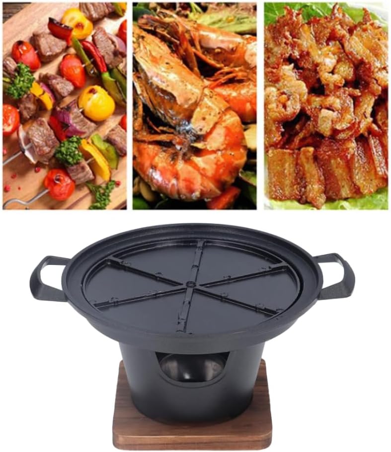 Tragbarer Holzkohlegrill, koreanische BBQ-Grillpfanne, 8,3-Zoll-Holzkohleherd, Tischgrill, koreanisc