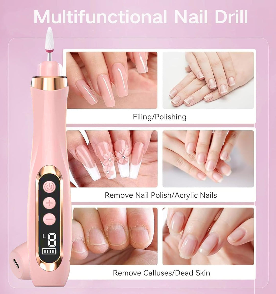 Nagelfräser Kabellose Elektrische Nagelfeile 15 in 1 Fräser für Gelnägel 20000 u/min Maniküre Pedikü