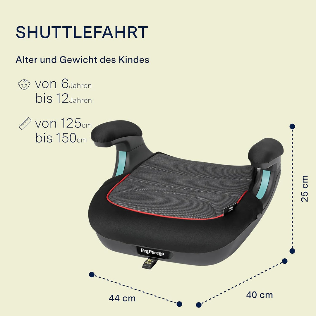 PEG Viaggio Shuttle Autositz, Auto-Sitzerhöhung mit ISOFIX für Kinder von 125 bis 150 cm (6-12 Jahre