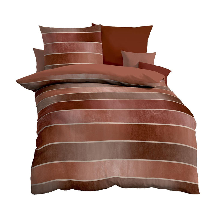 Kaeppel Mako-Satin Bettwäsche Timeless Terra, 1 Bettbezug 135 x 200 cm + 1 Kissenbezug 80 x 80 cm Te