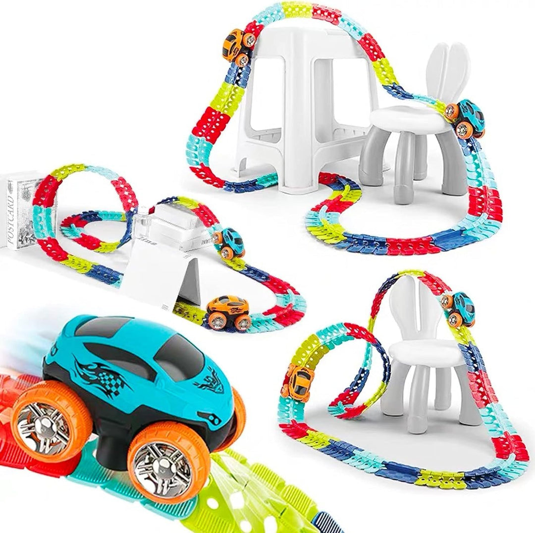 Autorennbahn Autorennbahn Rennbahn Auto Spielset Inklusive 184 Stück Tracks Rennbahn Racetrack Spiel