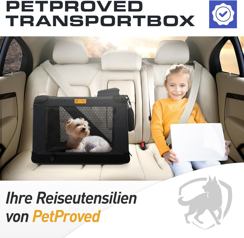 PetProved Hundebox Auto Hundetransportbox Transportbox Hund Hundebox Faltbar für Zuhause Faltbare Hu