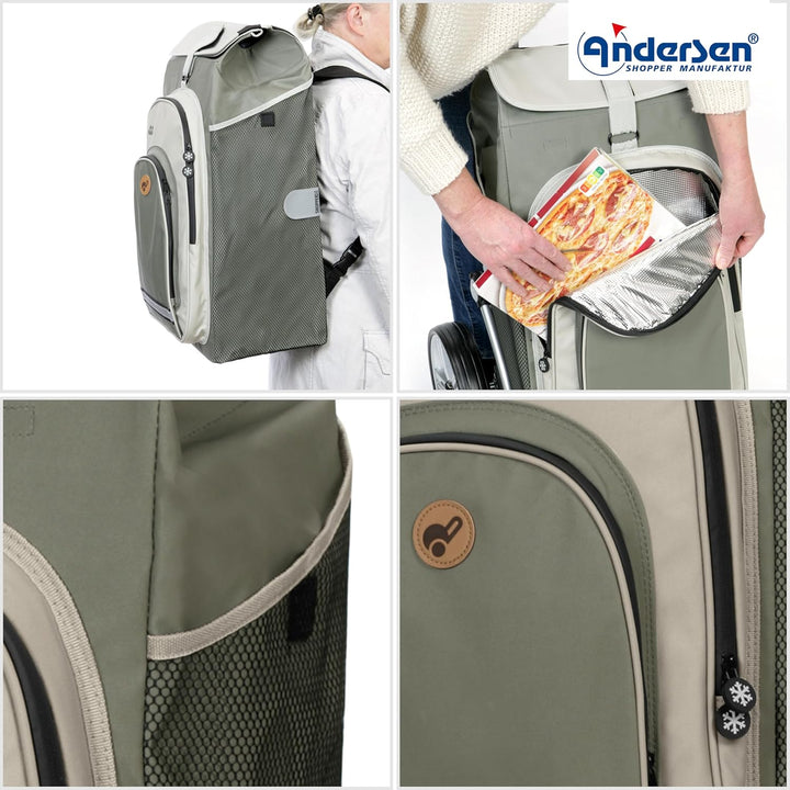 ANDERSEN Einkaufstrolley - Royal Shopper Hydro 2.1 grau 62 L Bike, Einkaufsroller, Rucksack, Thermo,