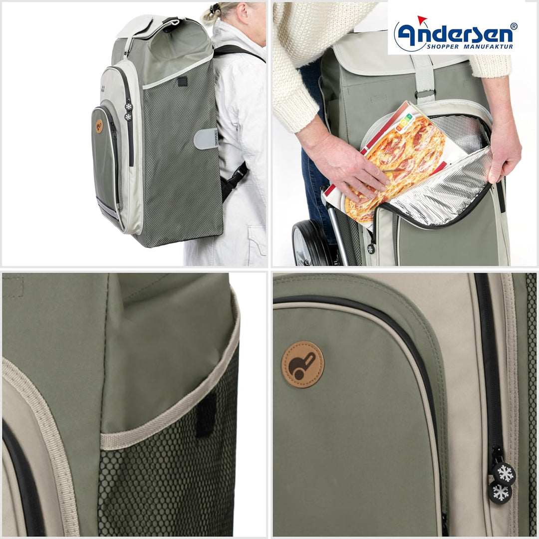ANDERSEN Einkaufstrolley - Royal Shopper Hydro 2.1 grau 62 L Bike, Einkaufsroller, Rucksack, Thermo,