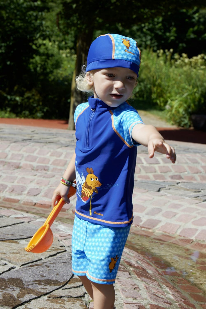 Playshoes Unisex Kinder Uv-Schutz Bade-Set zweiteilig Schwimmshirt Badeshorts Badebekleidung 74-80 D