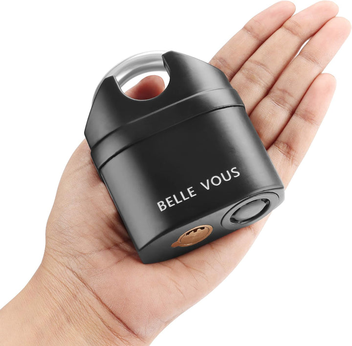Belle Vous Diebstahlsicheres Vorhängeschloss mit 110db Alarm & 3 Schlüssel – Belastbares Mehrzweck A