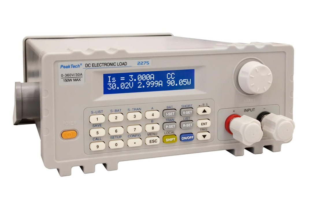 PeakTech 2275 – Programmierbare DC-Elektronische Last 150W mit genauem LCD-Display, USB-to-COM Adapt