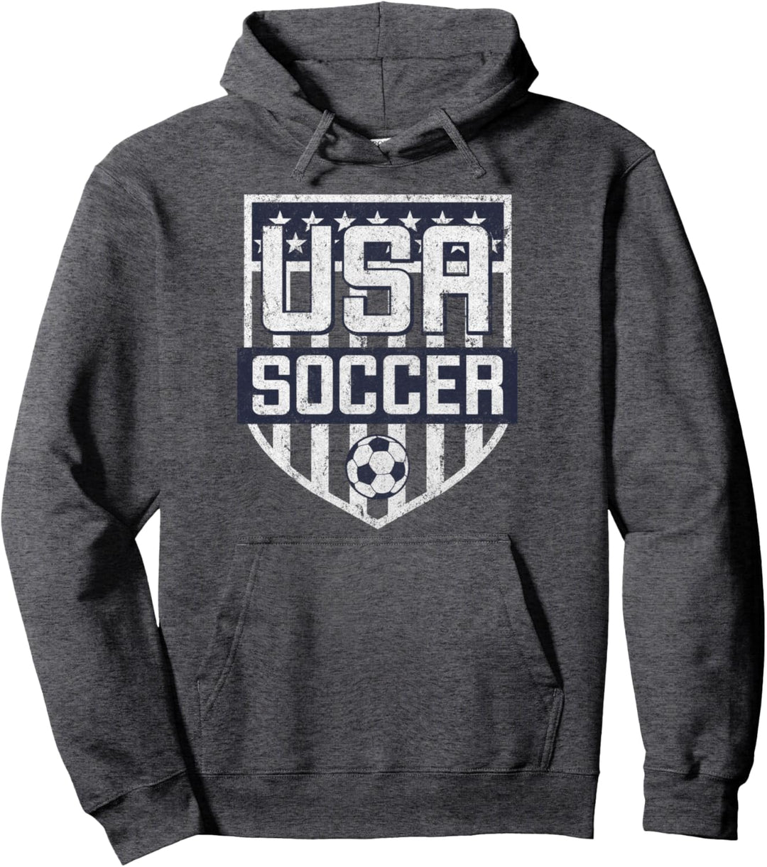 Trendy USA Soccer Stars & Stripes Ball Icon Pullover Hoodie