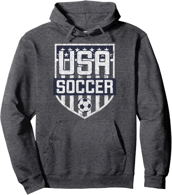 Trendy USA Soccer Stars & Stripes Ball Icon Pullover Hoodie