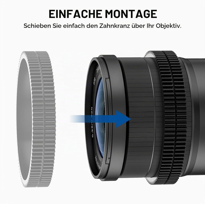 NEEWER 14STK Seamless Follow Focus Gear Ring Set 0.8 MOD für ø46.5-90mm Objektiv, Kompatibel mit Sma