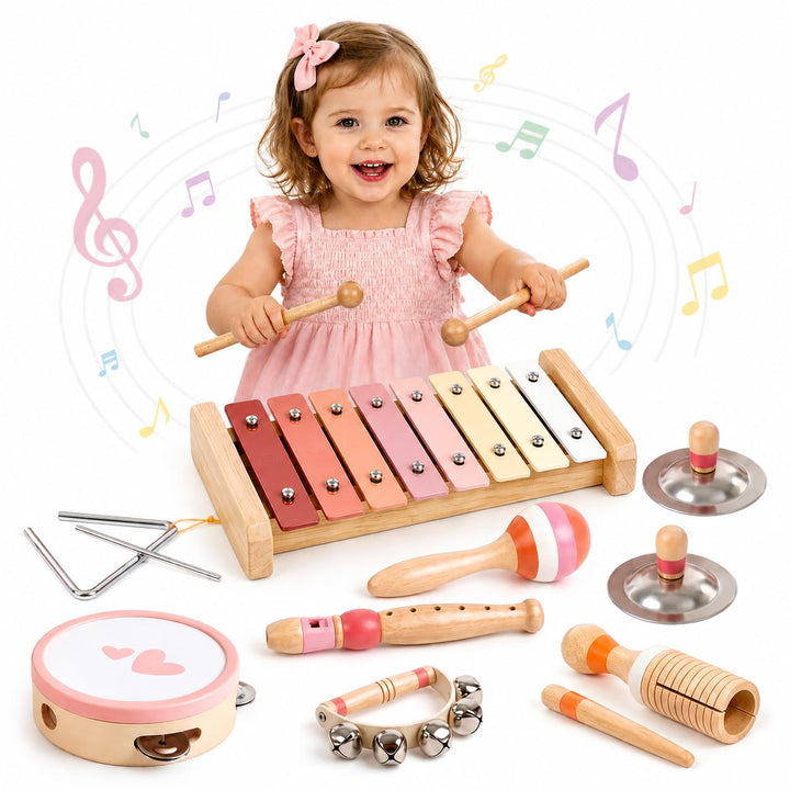 Musikinstrumente Kinder ab 3 Jahre Xylophon Trommel Schlagzeug Kinderspielzeug Musikinstrumente Spie