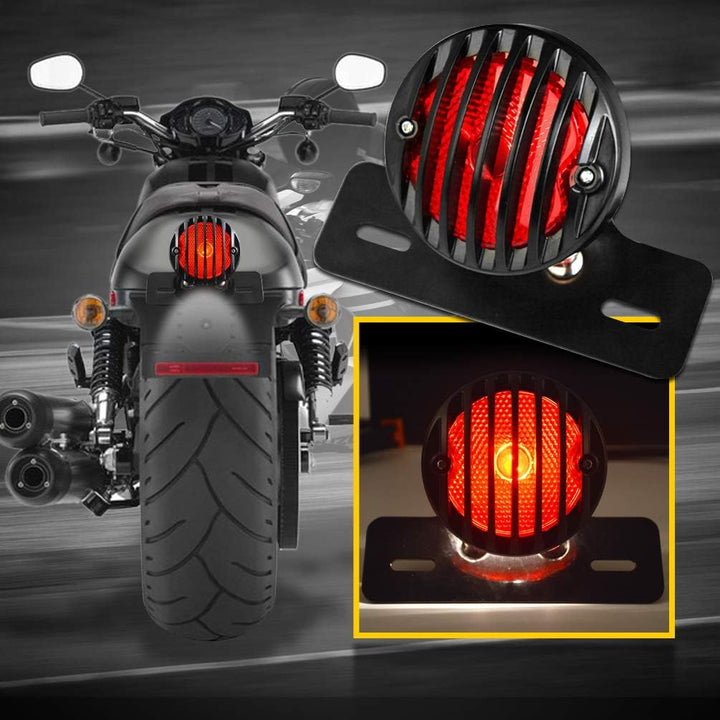 Katur Motorrad-Rücklicht für Harley Bobber Chopper Custom April IA Mana, Schwarz, 1 Stück