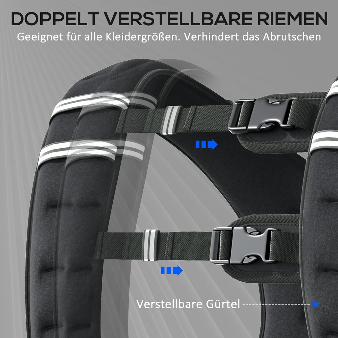 HOMCOM Gewichtsweste Weight Vest verstellbar für Gewicht Tranning Krafttrainning Mann/Frau Oxford-Ge