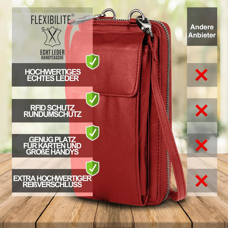 FLEXIBILITE® Handytasche zum Umhängen | Handytasche | Handy zum Umhängetasche Damen | Handy mit Port