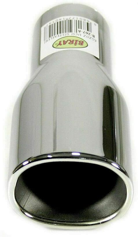Auspuffblende Endrohr Auspuff Universell Schalldampf Blende Edelstahl Oval bis 47mm Chrom AutoHobby