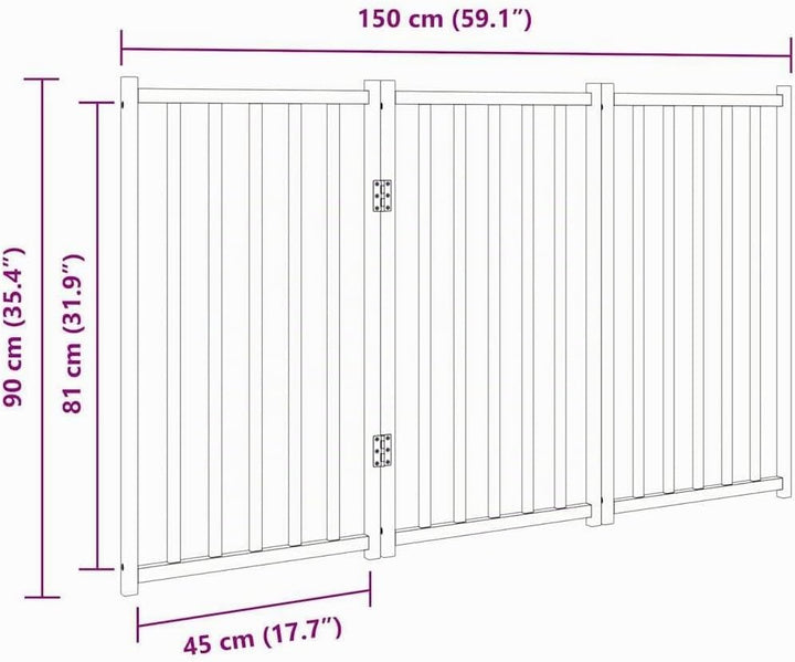 vidaXL Hundetor 3-TLG., Hundegitter Faltbar Pflegeleicht, Schutzgitter für Wohnzimmer Küche Treppe,