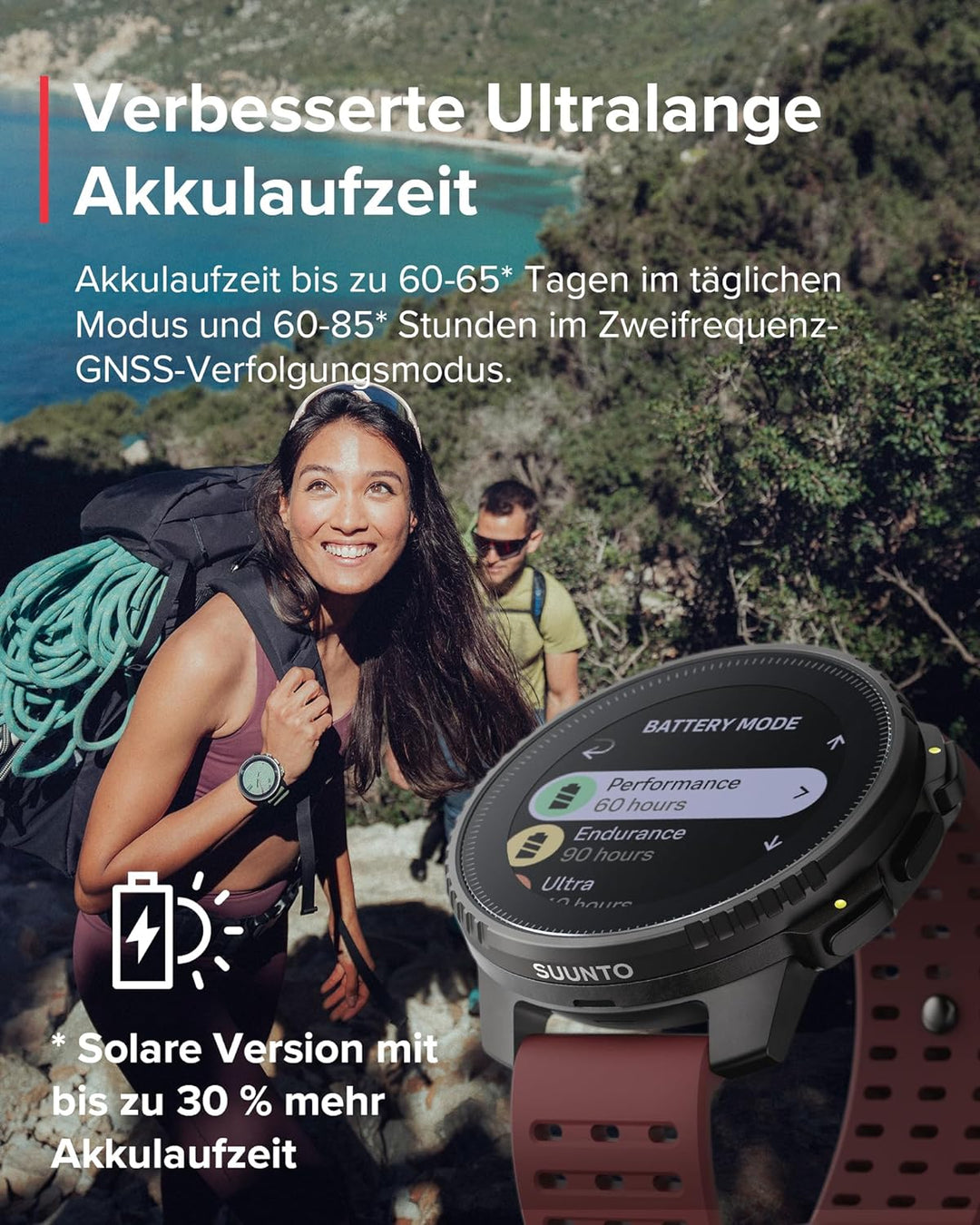 SUUNTO Vertical Abenteuer Uhr - GPS Smartwatch, Akkulaufzeit bis zu 65 Tagen, Militärgeprüftes Gehäu