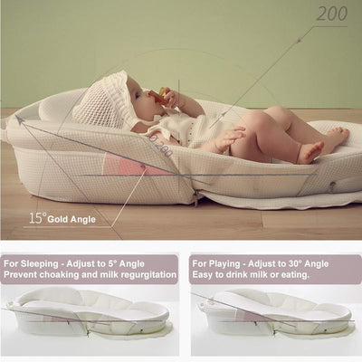 Bebamour Babybett Faltbare Wiege für das Bett Bionic Reisebett Womb-Like Protector Baby Kuschelnest