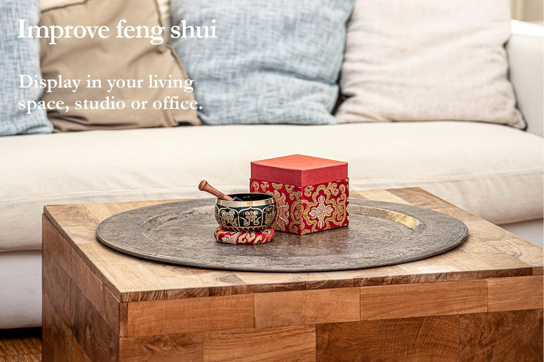 Sonic Energy Ornamental Singing Bowl – Geschenke Set, 400g Klangschale – Meditation, Deko, Yoga – in