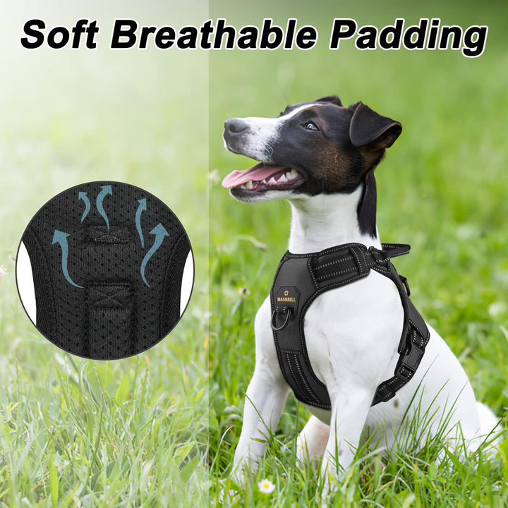 MASBRILL Hundegeschirr Grosse Hunde, Anti Zug Geschirr Hunde Brustgeschirre Einstellbar und Reflekti