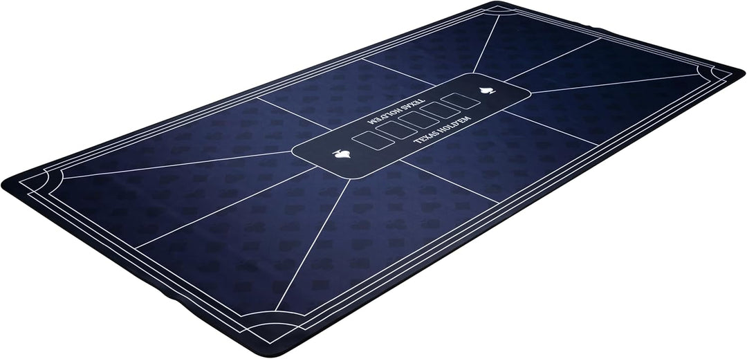 Engelhart - 320997 – Pokermatte blau – rutschfeste Spielfläche 180 cm x 90 cm – Dicke: 3 mm – Bedruc