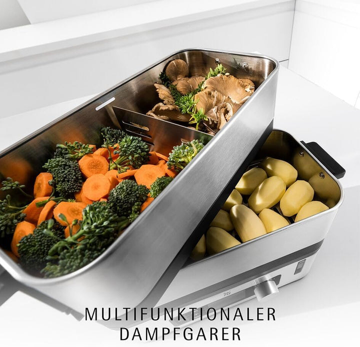 WMF KÜCHENminis Dampfgarer, 2 individuell regulierbare Garräume mit je 2,15 l, Warmhaltefunktion und
