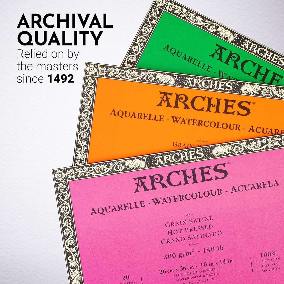 Arches Water Colour Block Aquarellblock, Holz, weiss, 36 x 26 x 1 cm Kaltpresse 36 x 26 x 1 cm, Kalt